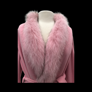 Bill Blass Vintage Pink Wool and Fox Fur Wrap Coat Soft