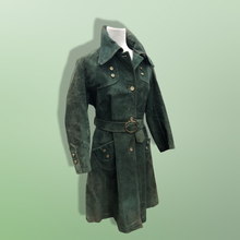 Load image into Gallery viewer, Vintage 60’s Mod Suede Green Coat