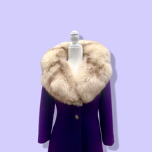 Load image into Gallery viewer, Vintage 60’s Royal Purple Wool Fox Fur Princess Coat Luxury Gift