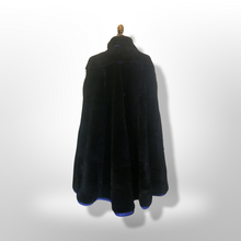 Load image into Gallery viewer, Blue Suede Shearling Coat Birger Christensen Made in Copenhagen Vtg 70s 80s Swing Coat A-Line Penny Lane Hippy