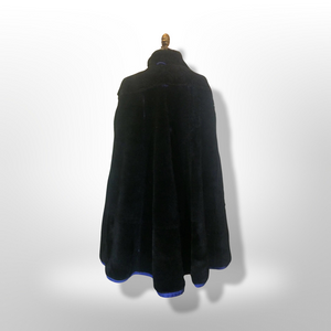 Blue Suede Shearling Coat Birger Christensen Made in Copenhagen Vtg 70s 80s Swing Coat A-Line Penny Lane Hippy
