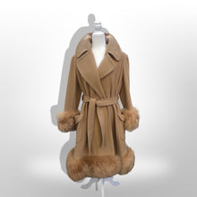 Load image into Gallery viewer, 70’s Vintage Wool Cashmere Sheepskin Shearling Wrap Coat