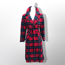 Load image into Gallery viewer, Pendleton Plaid Pure Virgin Wool Red and Black Fit and Flare Belted