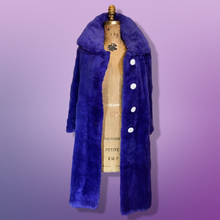 Load image into Gallery viewer, Women's Vintage Coat- 60s Mod Purple Fur Sheared Beaver Swing Mod Fit Flare Flexible Size S/M/L Mad Men Long