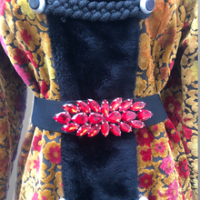 Load image into Gallery viewer, 60s 70s Vintage Gold And Red Floral Carpet Tapestry Coat Velvet Sherpa Boho Chic Burning Man Woodstock Russian Princess Sergeant Pepper's