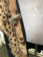 Load image into Gallery viewer, 80’s Does 20’s Cocoon Suede and Leather Gold Leaf Coat and Spotted Genuine Fur Serval Leopard Work of Art Coat