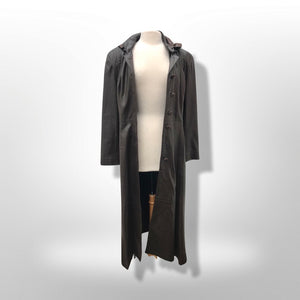 Made in Italy— Italian Lamb Leather Hooded Trench Coat Couture Full Length