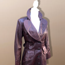 Load image into Gallery viewer, 70’s Vintage Brown Leather Fitted Trench 36” Bust Bagatelle Spy Classic 70’s