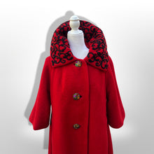 Load image into Gallery viewer, Vintage 60’s Lilli Ann Red Luxury Wool Swing Coat Fall Holiday Valentine’s Day Christmas