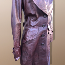 Load image into Gallery viewer, 70’s Vintage Brown Leather Fitted Trench 36” Bust Bagatelle Spy Classic 70’s