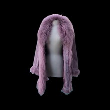 Load image into Gallery viewer, Pink Suede Mongolian Curly Lamb Oversized Penny Lane Boho Coat