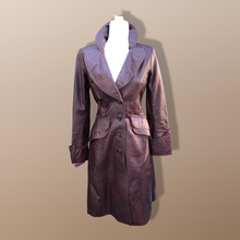 Load image into Gallery viewer, 70’s Vintage Brown Leather Fitted Trench 36” Bust Bagatelle Spy Classic 70’s