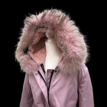 Load image into Gallery viewer, New Pink Mauve Colored Parka Coat Hooded with Fox Fur and  Removable Fur Liner Water and Snow-proof Versatile