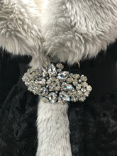 Load image into Gallery viewer, Lilli Ann Black and White Faux Fur Princess Coat Fall Winter Holiday
