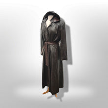 Load image into Gallery viewer, Made in Italy— Italian Lamb Leather Hooded Trench Coat Couture Full Length