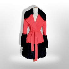 Load image into Gallery viewer, Lilli Ann 60s Mongolian Orange Red Wrap Coat Persian Curly Shearling Penny Lane Almost Famous