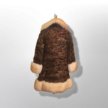 Load image into Gallery viewer, Vintage Coat 70’s Brown MASSIVE Shearling Curly Lamb White Couture Princess Boho Penny Lane Russian Princess Winter Fall Sumptuous Luxury