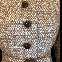 Load image into Gallery viewer, Vintage 60s 70s Women&#39;s Coat Mohair Wool Knitted Couture Made in Paris France Belt Fit Flare Princess Trim