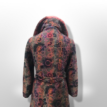 Load image into Gallery viewer, 60’s Vintage Coat Floral Tapestry Carpet Mink Collar Colorful