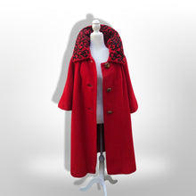 Load image into Gallery viewer, Vintage 60’s Lilli Ann Red Luxury Wool Swing Coat Fall Holiday Valentine’s Day Christmas