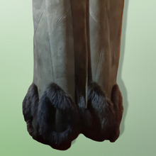 Load image into Gallery viewer, Vintage Coat-Green Suede Sheepskin Shearling Afghan Fox Fur Full Length Full Sweep Cozy Coat Fairy Princess Penny Lane Almost Famous