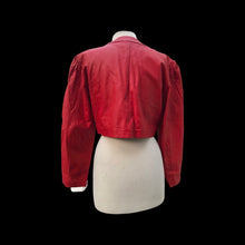 Load image into Gallery viewer, Vintage Red Leather Beaded Bolero One Size Fits Most