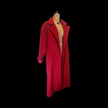Load image into Gallery viewer, Oversized Red Coat Unisex 80s 90s Vibe Professional Streetwear Relaxed Full Length Wool Blazer Coat M/L/XL Forstmann