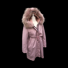 Load image into Gallery viewer, New Pink Mauve Colored Parka Coat Hooded with Fox Fur and  Removable Fur Liner Water and Snow-proof Versatile