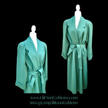 Load image into Gallery viewer, Vintage 80’s 90’s Green Jones New York Wool Trench Spy Full Length Coat Flexible Size