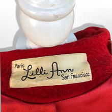 Load image into Gallery viewer, 60’s Vintage LIlli Ann Red Wool Swing Coat with Luxury Collar