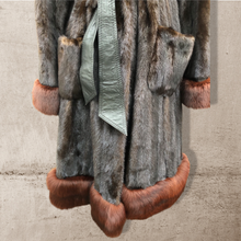 Load image into Gallery viewer, Bullocks Wilshire Luxury Mink Coat with Fox Fur Trim Princess