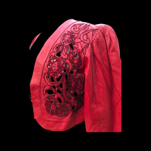 Load image into Gallery viewer, Vintage Red Leather Beaded Bolero One Size Fits Most