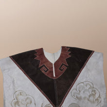 Load image into Gallery viewer, 70’s Suede Poncho Cape Equestrian Serape with Carved Two Bulls Fighting Scene Fringe Border One Size Fits All Cowboy Cowgirl Unisex Southwestern Mexican Native Boho One of A Kind