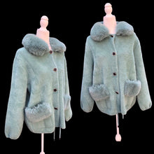 Load image into Gallery viewer, Brand New Luxury 100% Pure Alpaca Super Soft Sea Green Sweater Jacket
