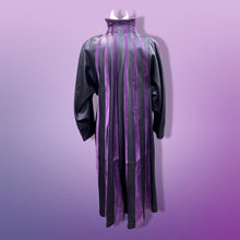 Load image into Gallery viewer, 80’s 90’s Purple Lamb Suede and Leather Made In Italy Coat Striped A-Line Flexible Size Loose Fit