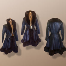 Load image into Gallery viewer, Penny Lane Princess Fit and Flare Brown Leather and Genuine Fur Mod Belt 1960's 60's 70's Chic Hippie Full Sweep Skirt!