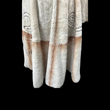 Load image into Gallery viewer, Embroidered Mocha Cream Colored Ombré Sheared Fur Beaver Princess Coat with Crystal Accents Full Skirt and Flared Bell Sleeves Wearable Work of Art One of A Kind