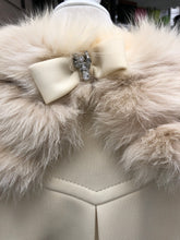 Load image into Gallery viewer, Vintage 60’s LIlli Ann White Cream Ombré Fox Fur Princess Fit and Flare Belted Pinup Mod Coat