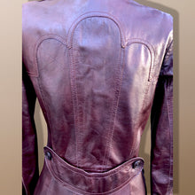 Load image into Gallery viewer, 70’s Vintage Brown Leather Fitted Trench 36” Bust Bagatelle Spy Classic 70’s