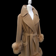 Load image into Gallery viewer, 70’s Vintage Wool Cashmere Sheepskin Shearling Wrap Coat