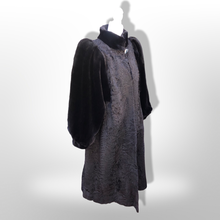 Load image into Gallery viewer, Vintage Couture 80’s Does 40’s Vintage Fur Coat Genuine Broadtail Persian Lamb Sheared Beaver Bishop Sleeve Puff Sleeve Old Glamour Hollywood