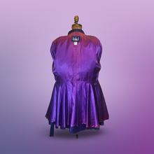Load image into Gallery viewer, Vintage Women's Coat- 70s 80s Purple Violet Leather Trench Dress Coat Jacket Studio 54 Fit Flare Spy Length 3/4 Flexible Size Princess