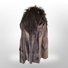 Load image into Gallery viewer, Vintage Deadstock Embroidered Pink Floral Brown Suede and Mongolian Lamb Coat Small Petite