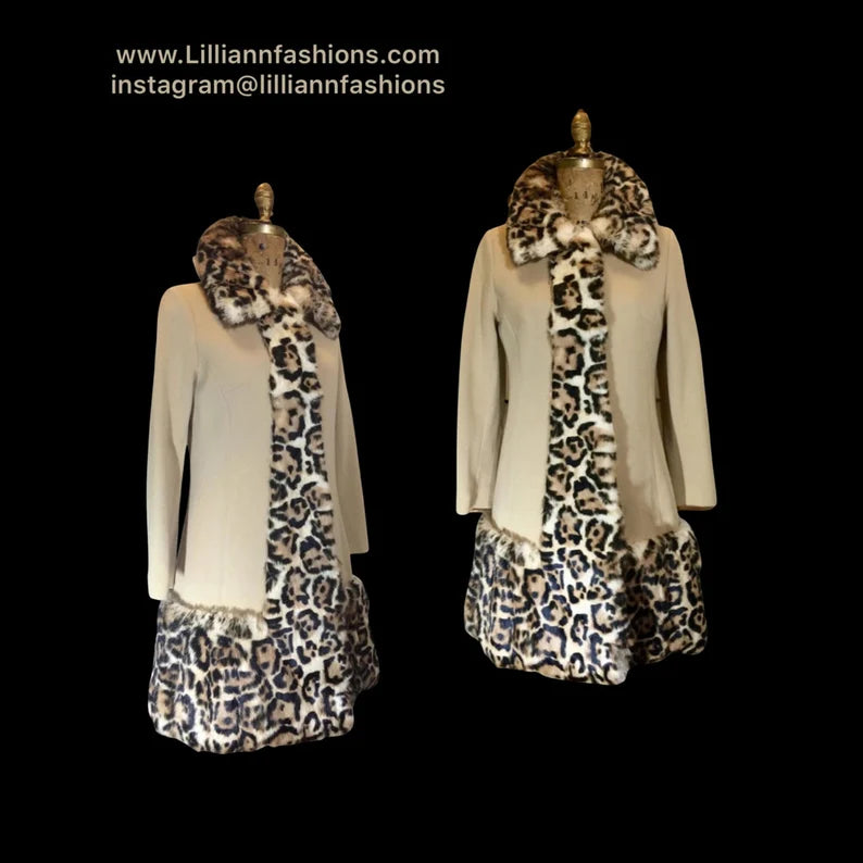 60s Lilli Ann Rabbit Leopard Print Small 34