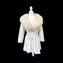 Load image into Gallery viewer, 70’s White Leather and Fox Fur Coat