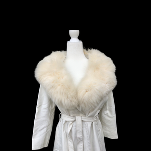 70’s White Leather and Fox Fur Coat