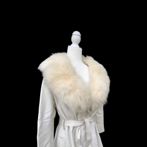 70’s White Leather and Fox Fur Coat