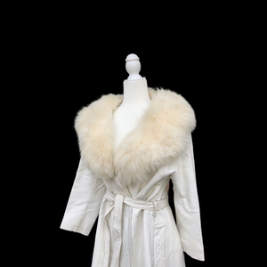 70’s White Leather and Fox Fur Coat