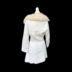 70’s White Leather and Fox Fur Coat