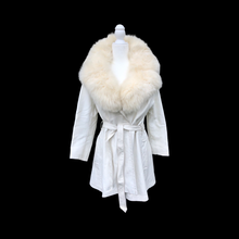 Load image into Gallery viewer, 70’s White Leather and Fox Fur Coat